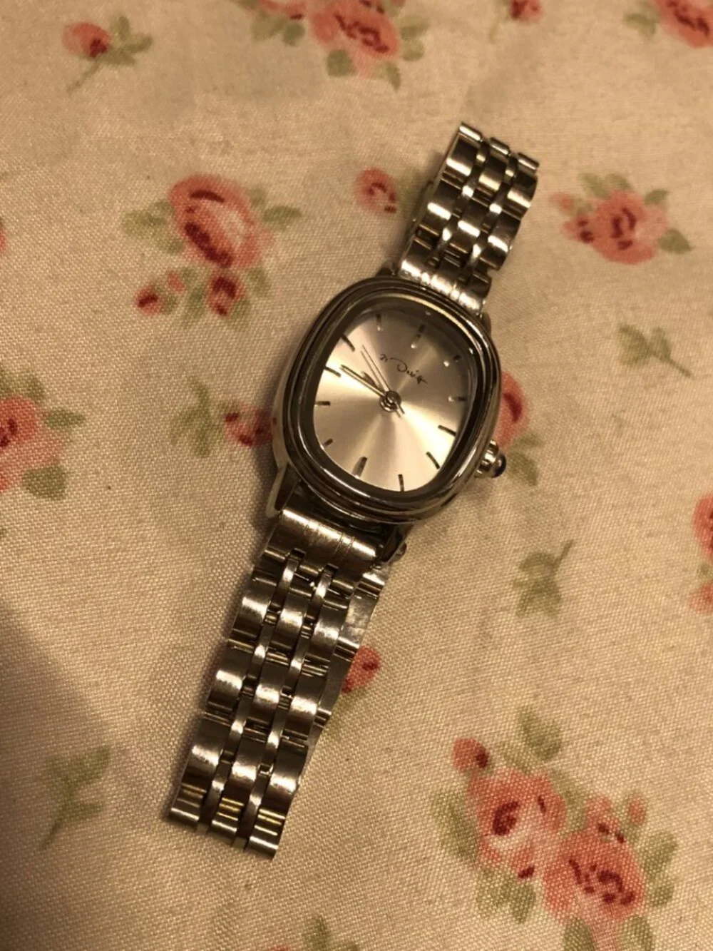 dainty y2k feminine silver stainless steel watch